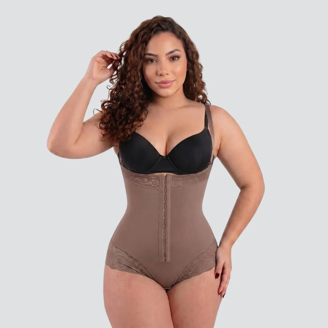 FAJA BODY STRAPLESS CON ENCAJE SILICONADA